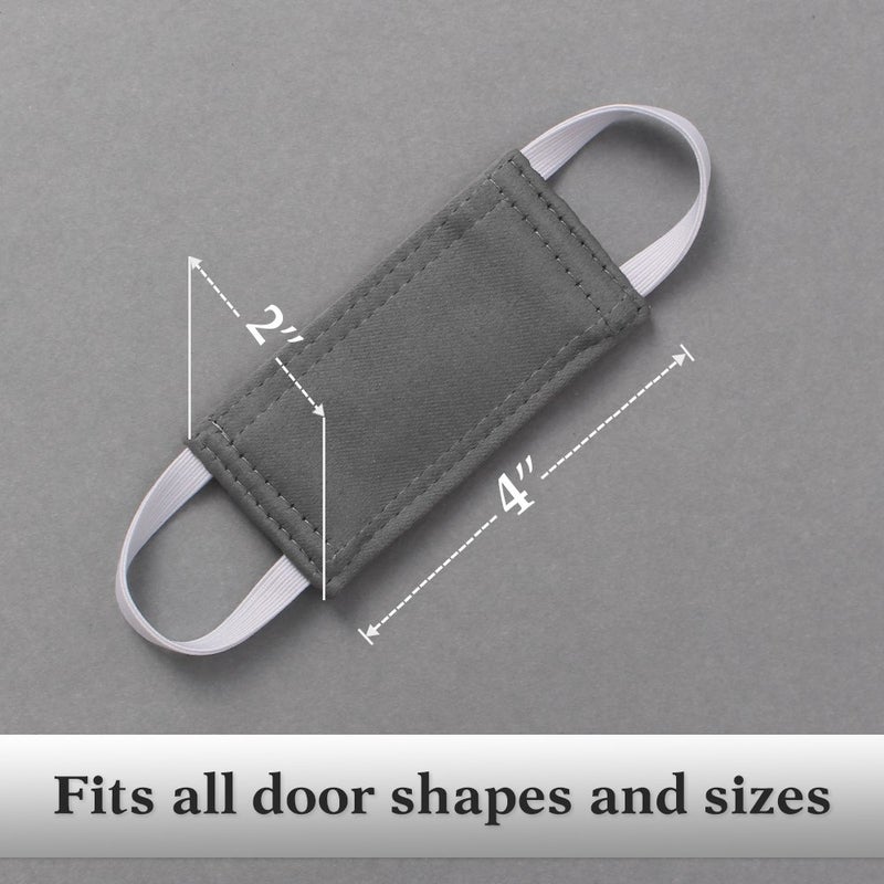 PONY DANCE Baby Door Latch Cover Closer - Nursery Door Silencer with Strong Elastic Straps, Thick Solid Cushion for Noise Reduction, Prevents Slamming, 3 Pieces, 4W x 2L Inches, Grey - Image 2